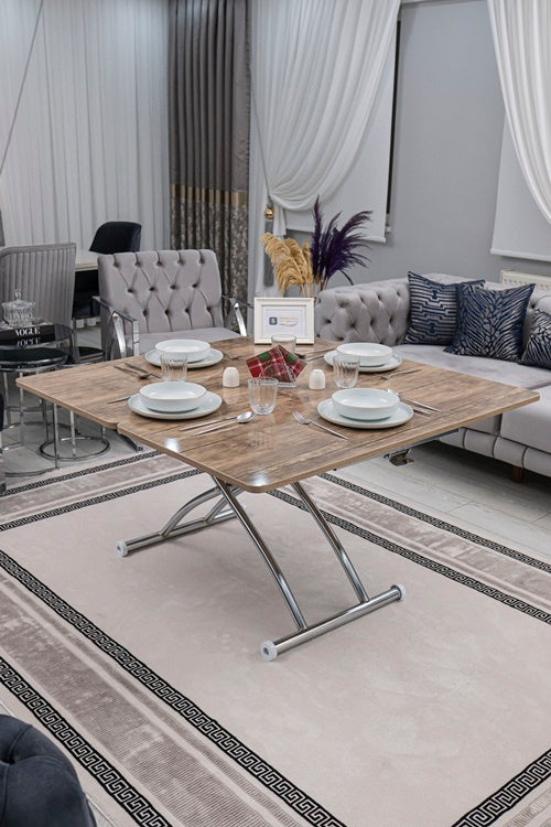 Juppo Series - Oval Corner MDF Top, Round Chrome Outward Curved Base