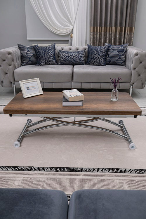 Juppo Series - Oval Corner MDF Top, Round Chrome Outward Curved Base