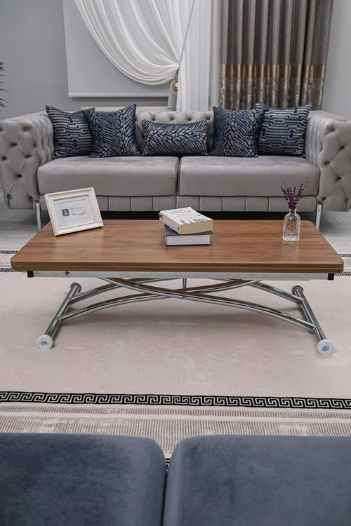 Juppo Series - Oval Corner MDF Top, Round Chrome Outward Curved Base