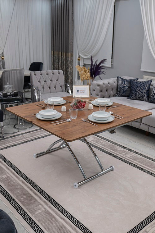 Juppo Series - Oval Corner MDF Top, Round Chrome Outward Curved Base