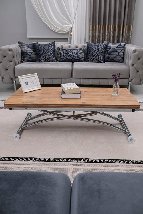 Juppo Series - Oval Corner MDF Top, Round Chrome Outward Curved Base