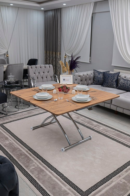 Juppo Series - Oval Corner MDF Top, Round Chrome Outward Curved Base