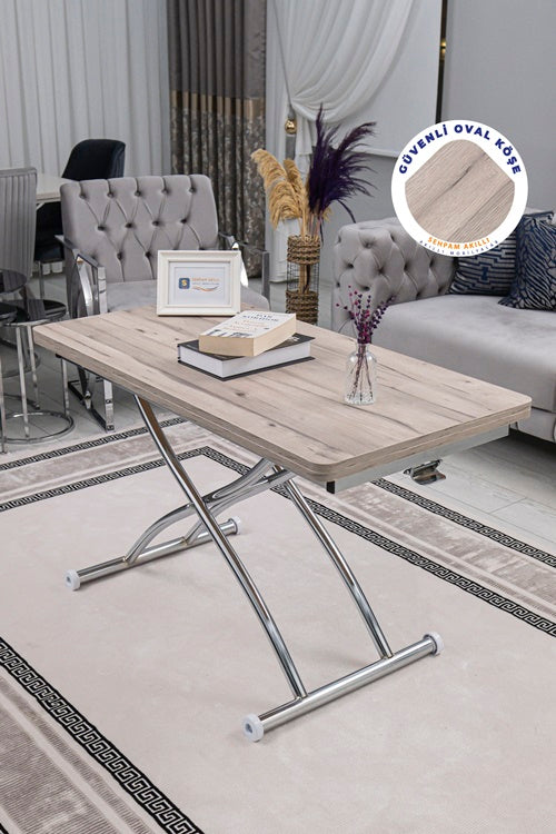 Juppo Series - Oval Corner MDF Top, Round Chrome Outward Curved Base