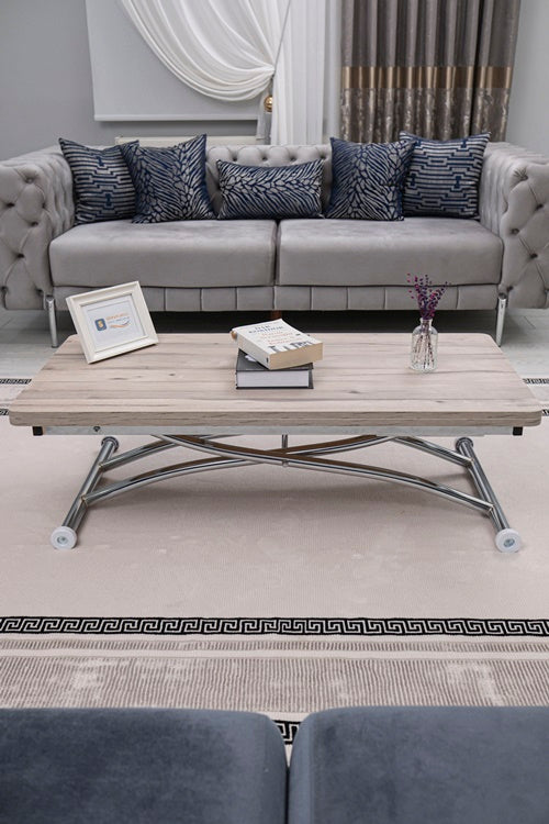 Juppo Series - Oval Corner MDF Top, Round Chrome Outward Curved Base