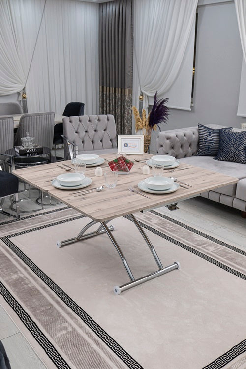 Juppo Series - Oval Corner MDF Top, Round Chrome Outward Curved Base