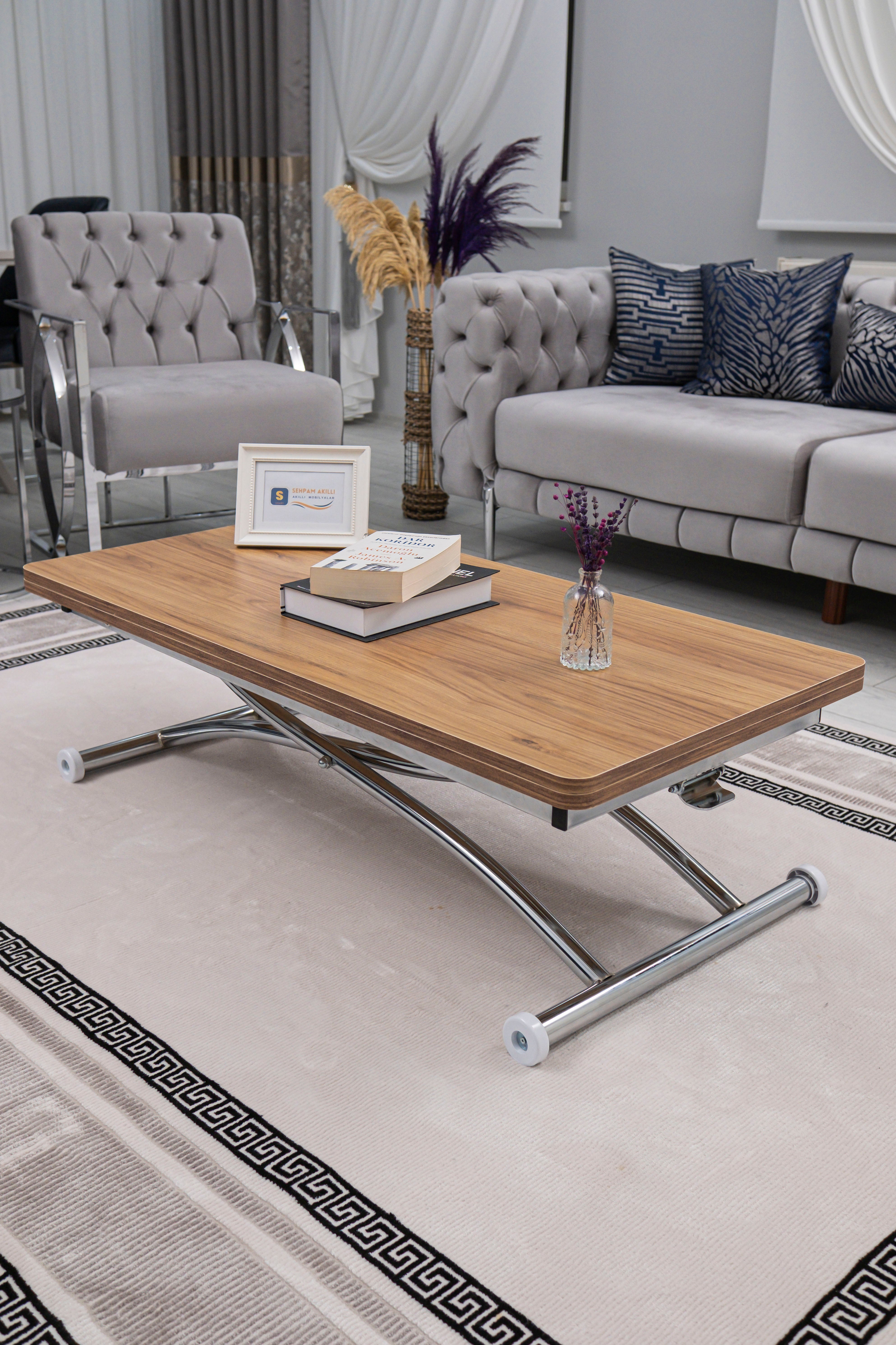 Juppo Series - Oval Corner MDF Top, Round Chrome Outward Curved Base