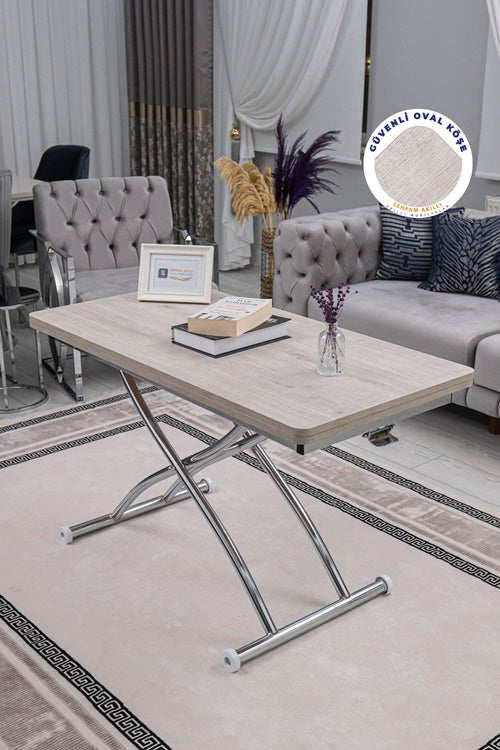 Juppo Series - Oval Corner MDF Top, Round Chrome Outward Curved Base