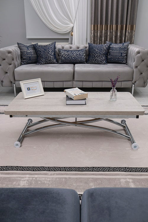 Juppo Series - Oval Corner MDF Top, Round Chrome Outward Curved Base