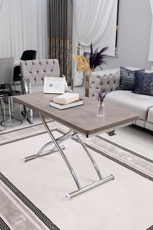 Juppo Series - Oval Corner MDF Top, Round Chrome Outward Curved Base