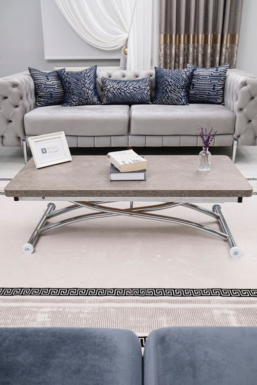 Juppo Series - Oval Corner MDF Top, Round Chrome Outward Curved Base