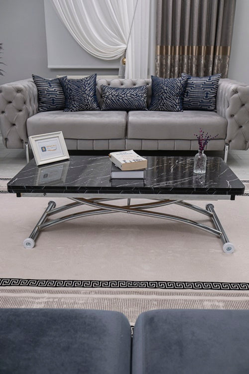 Juppo Series - Oval Corner MDF Top, Round Chrome Outward Curved Base