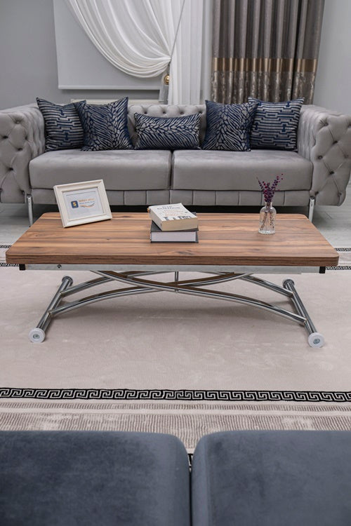 Juppo Series - Oval Corner MDF Top, Round Chrome Outward Curved Base