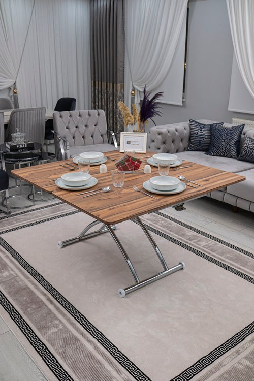 Juppo Series - Oval Corner MDF Top, Round Chrome Outward Curved Base