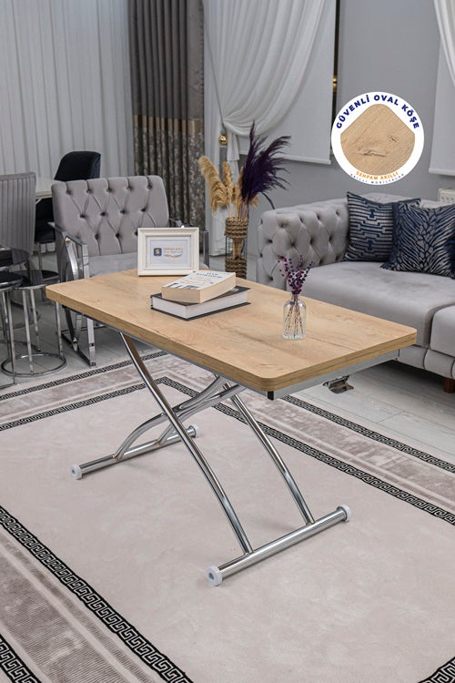 Juppo Series - Oval Corner MDF Top, Round Chrome Outward Curved Base