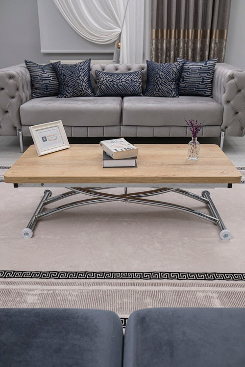 Juppo Series - Oval Corner MDF Top, Round Chrome Outward Curved Base