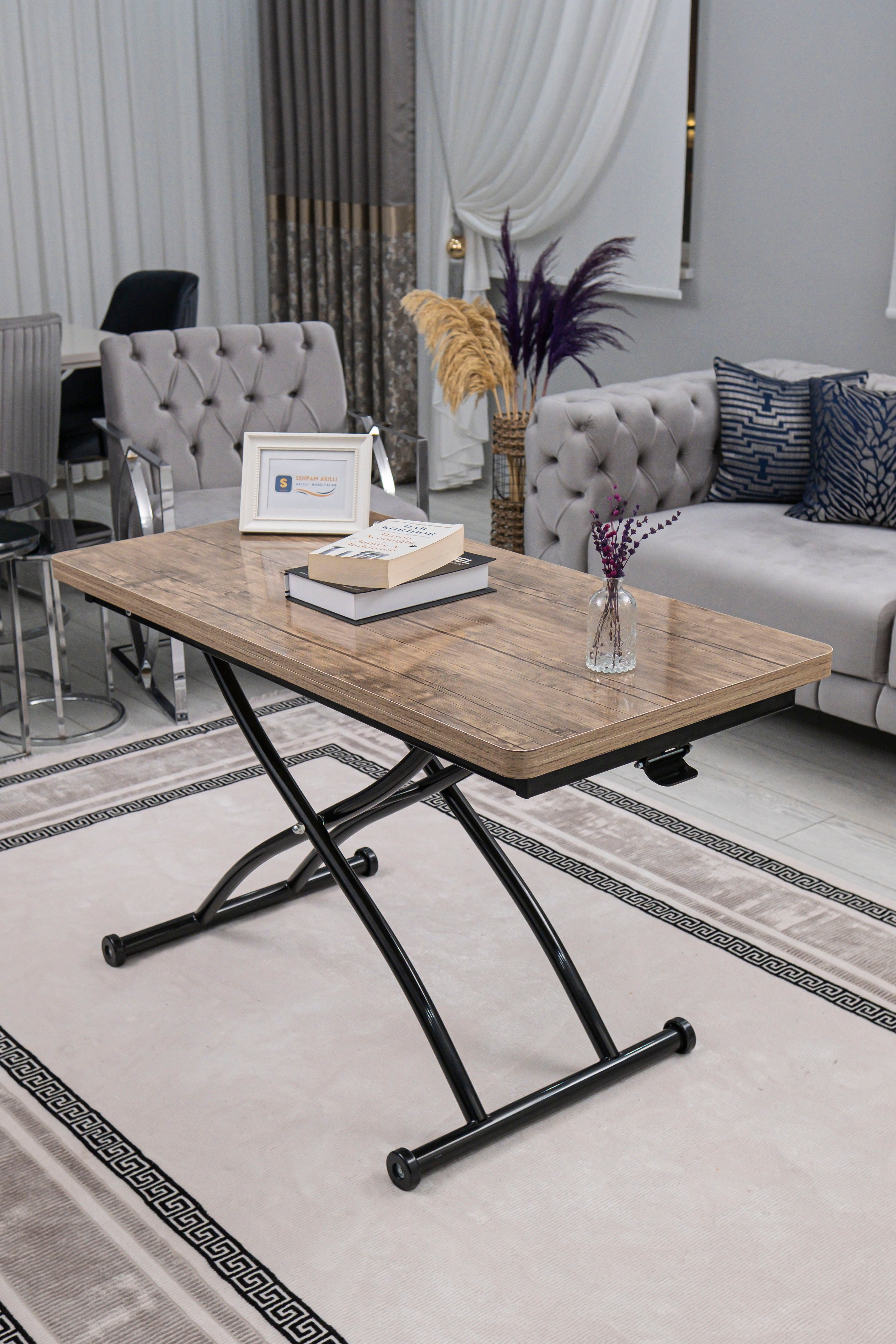 Juppo Series - Oval Corner MDF Top, Round Black Outward Curved Base