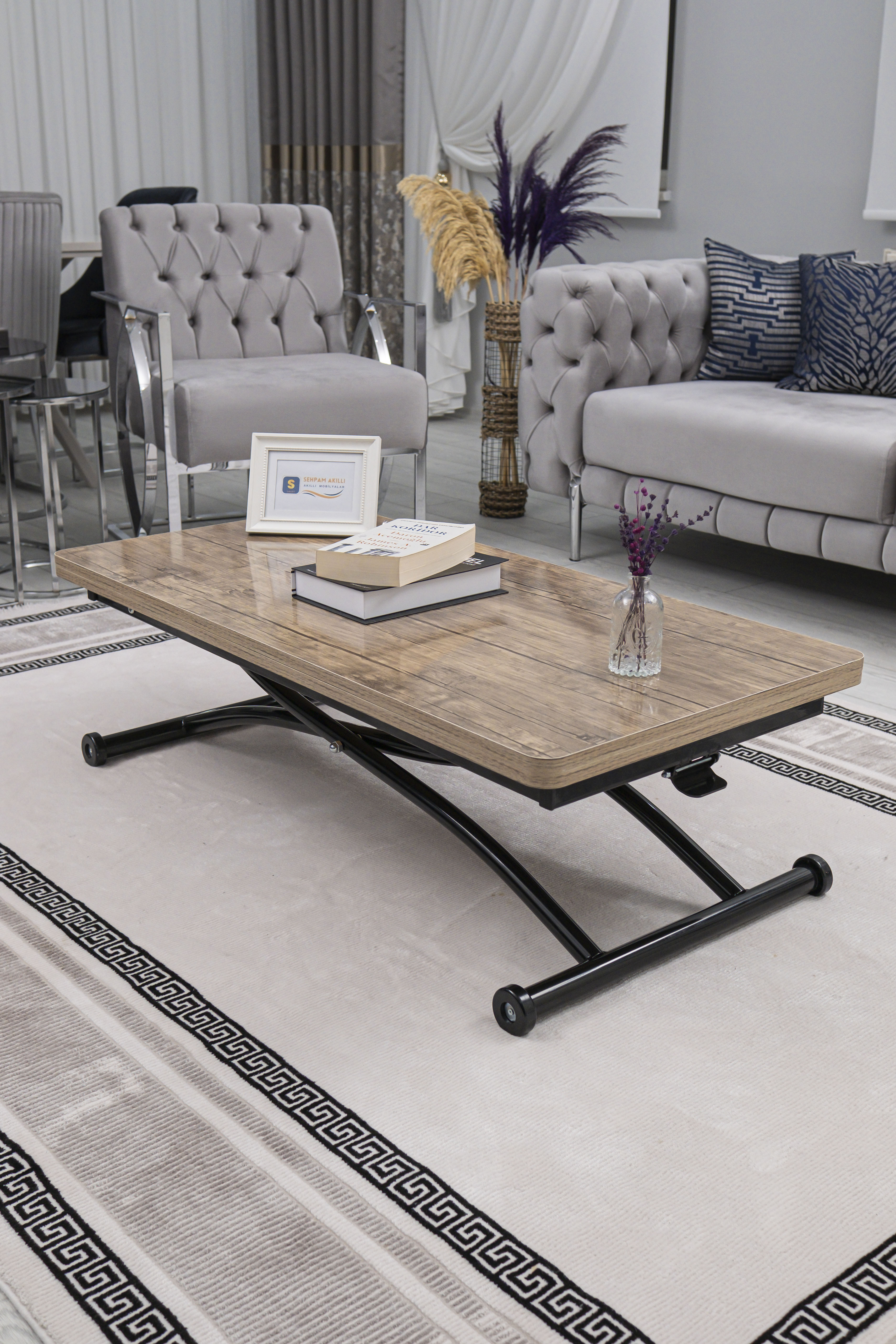 Juppo Series - Oval Corner MDF Top, Round Black Outward Curved Base