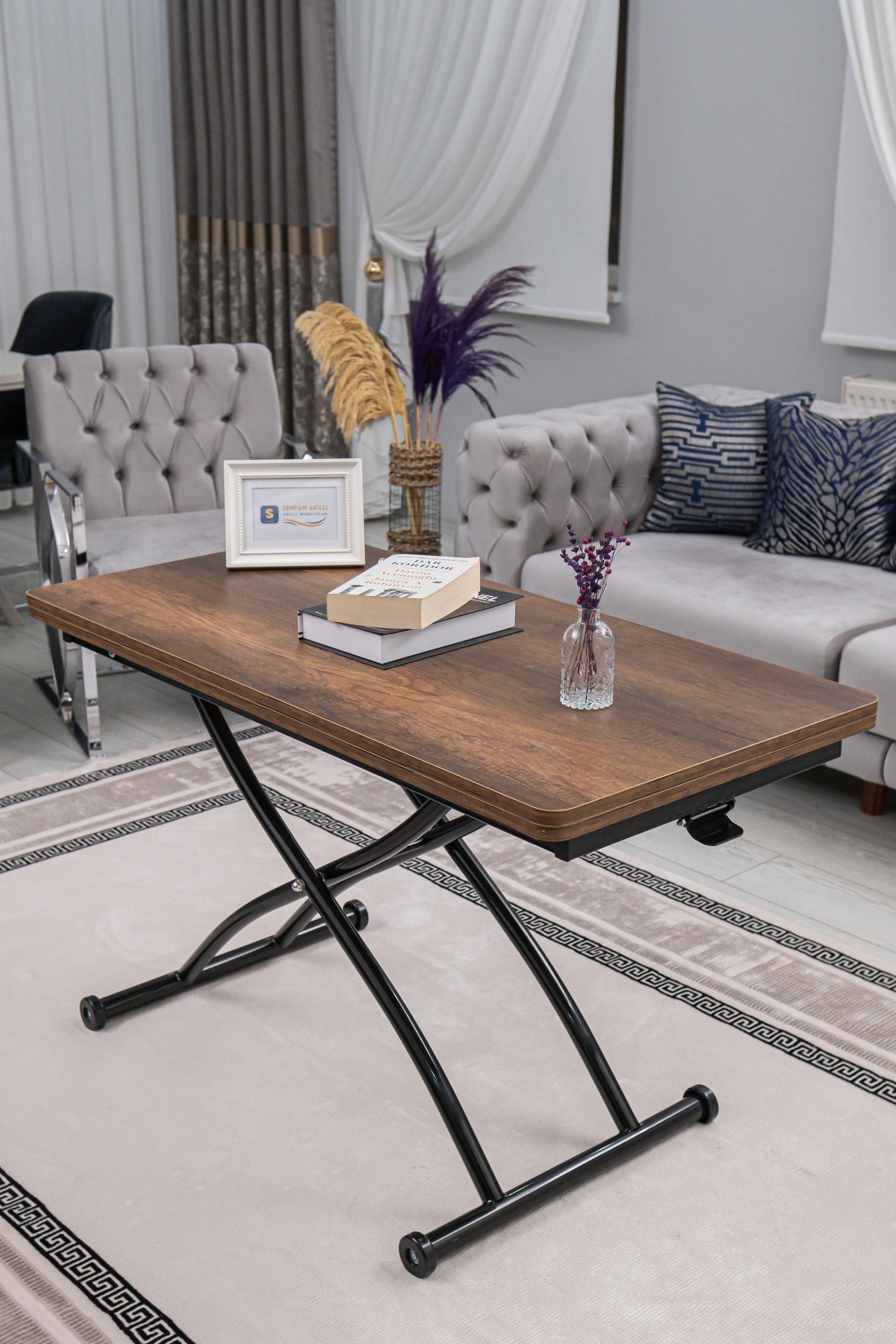 Juppo Series - Oval Corner MDF Top, Round Black Outward Curved Base