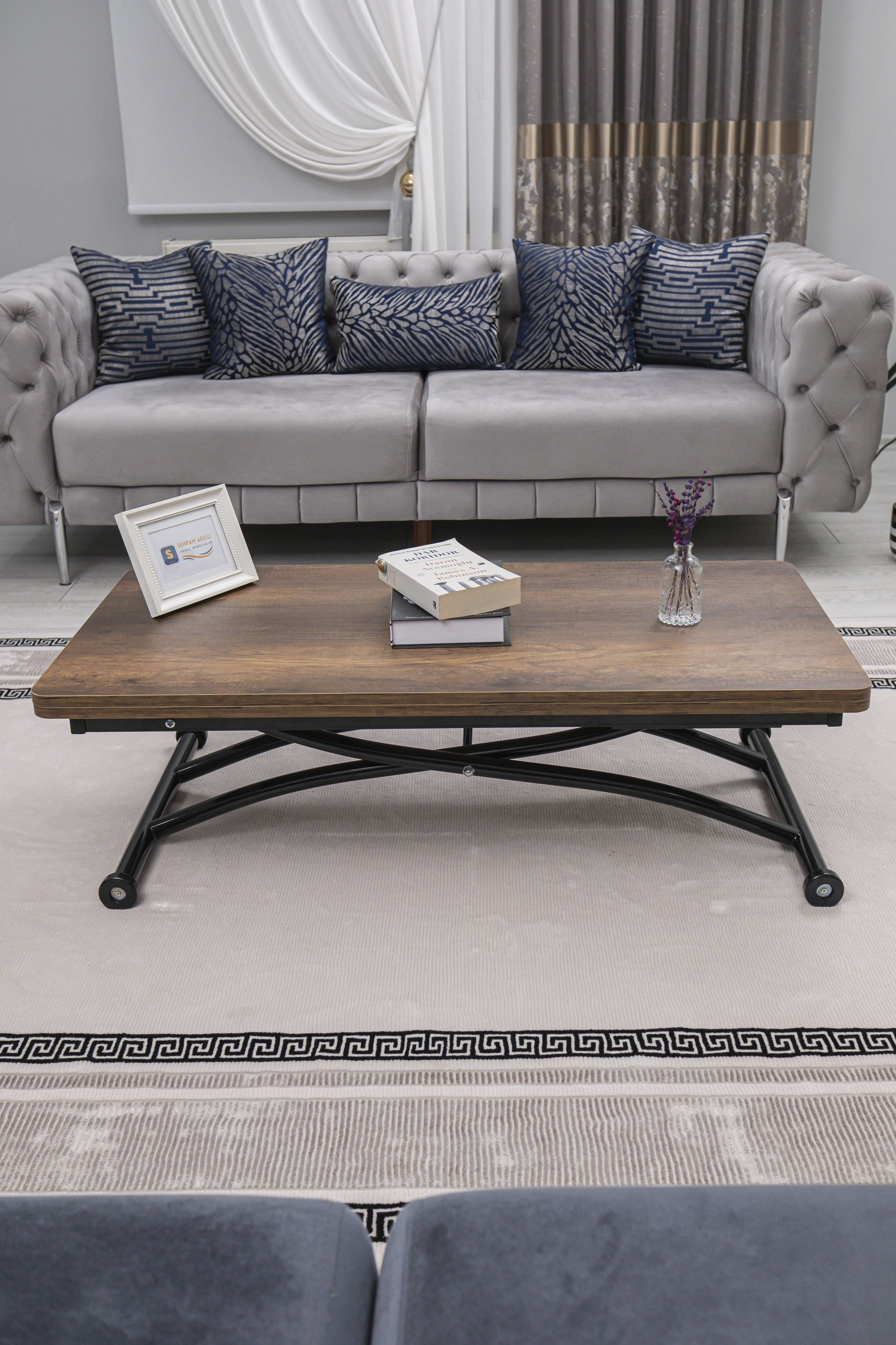 Juppo Series - Oval Corner MDF Top, Round Black Outward Curved Base