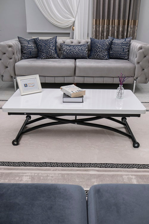 Juppo Series - Oval Corner MDF Top, Round Black Outward Curved Base