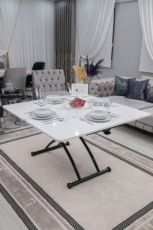 Juppo Series - Oval Corner MDF Top, Round Black Outward Curved Base