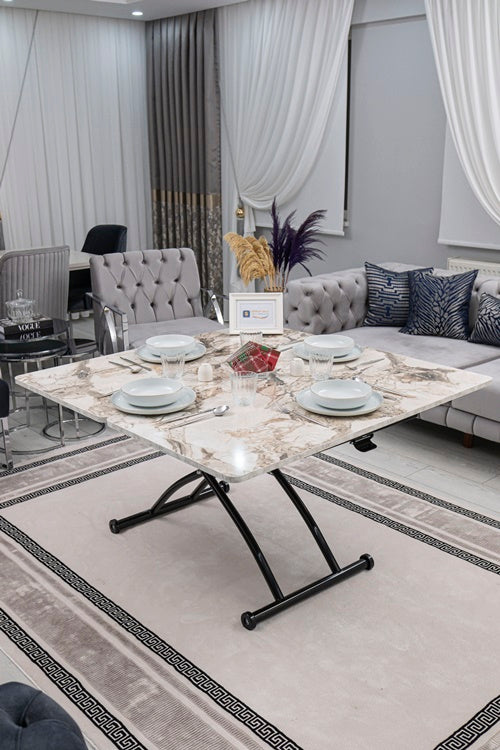 Juppo Series - Oval Corner MDF Top, Round Black Outward Curved Base