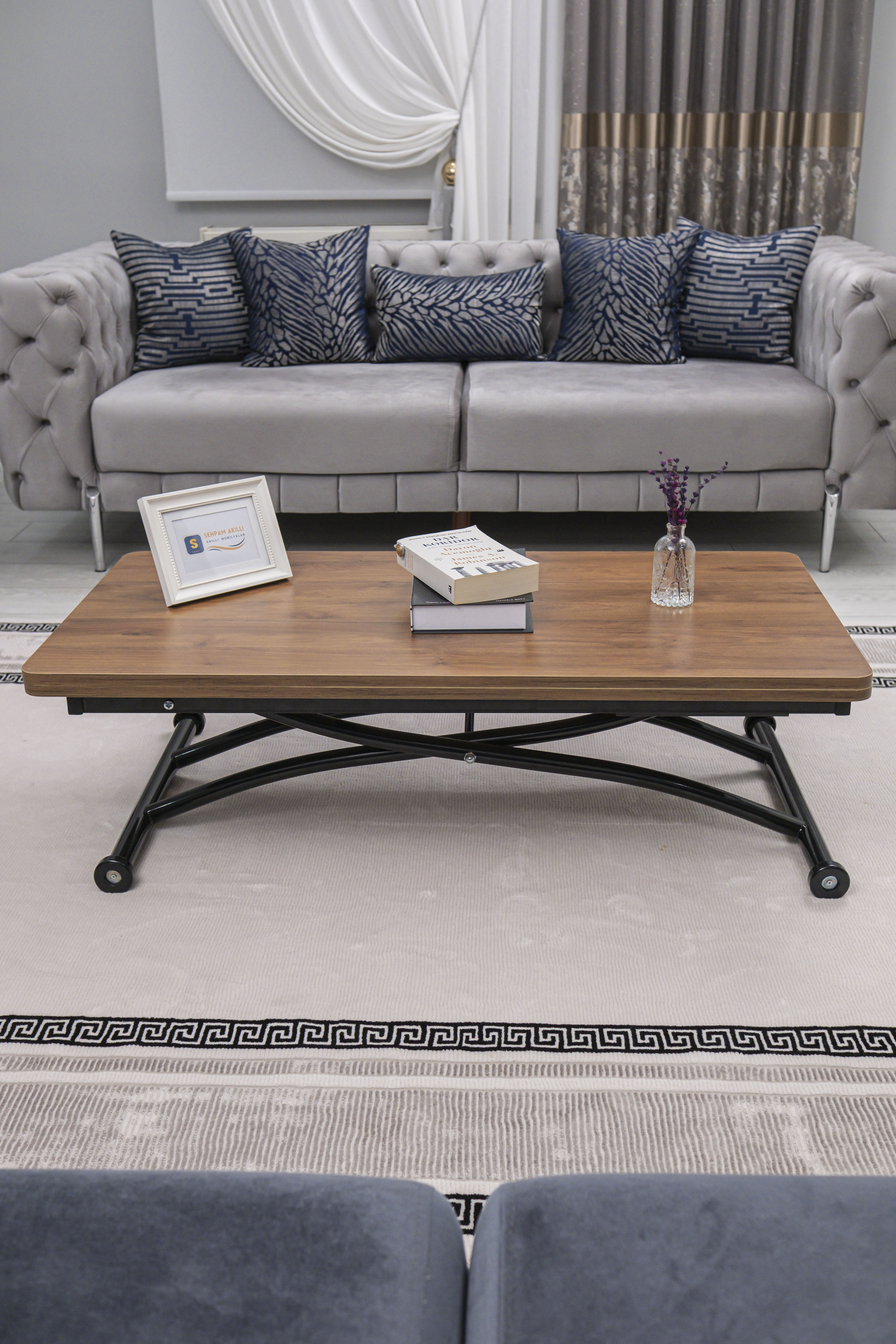 Juppo Series - Oval Corner MDF Top, Round Black Outward Curved Base