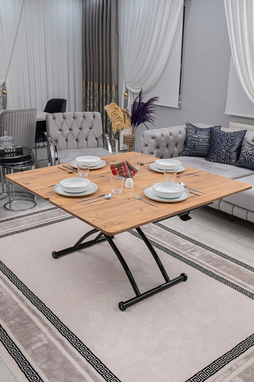 Juppo Series - Oval Corner MDF Top, Round Black Outward Curved Base