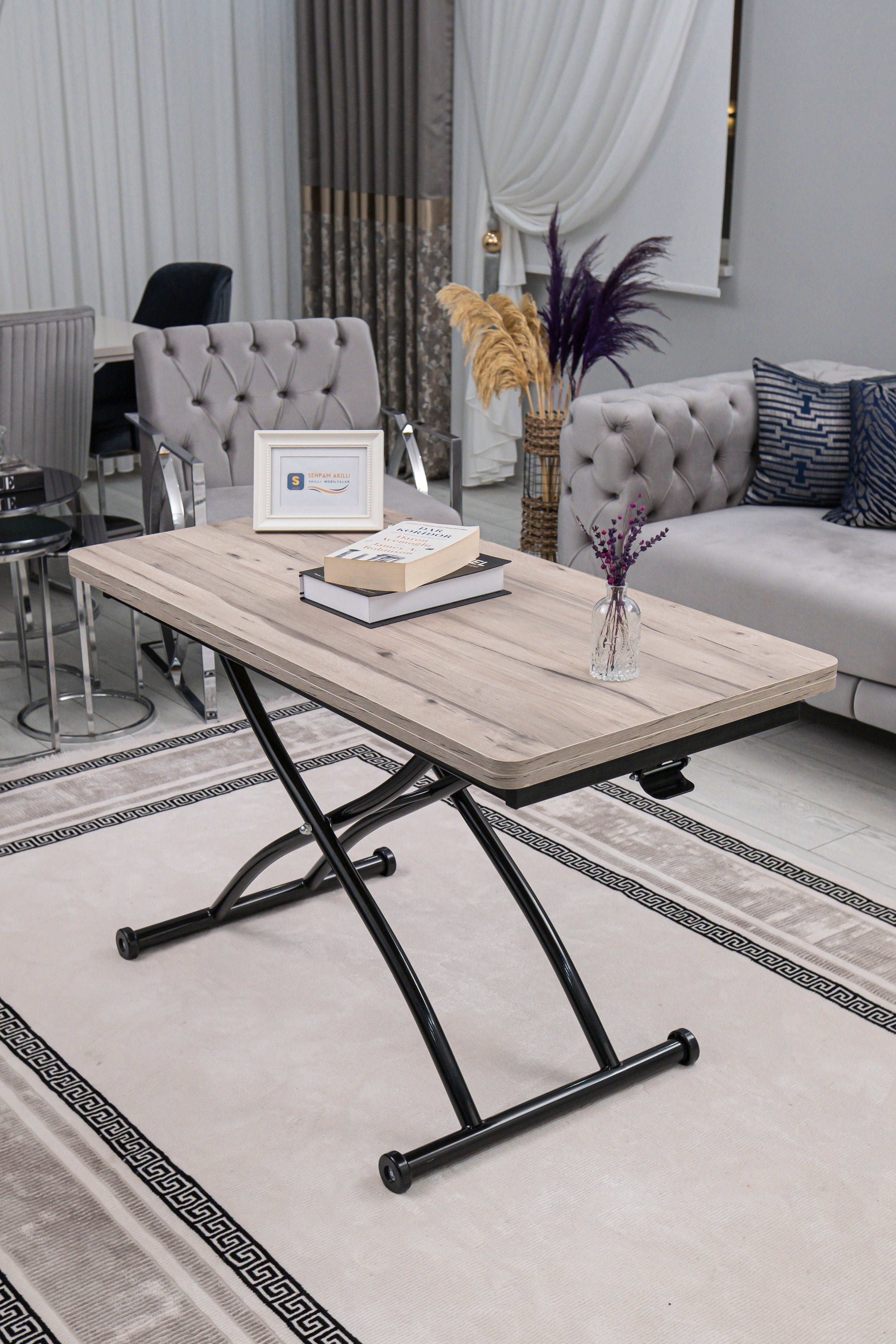 Juppo Series - Oval Corner MDF Top, Round Black Outward Curved Base