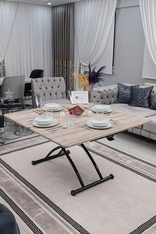 Juppo Series - Oval Corner MDF Top, Round Black Outward Curved Base