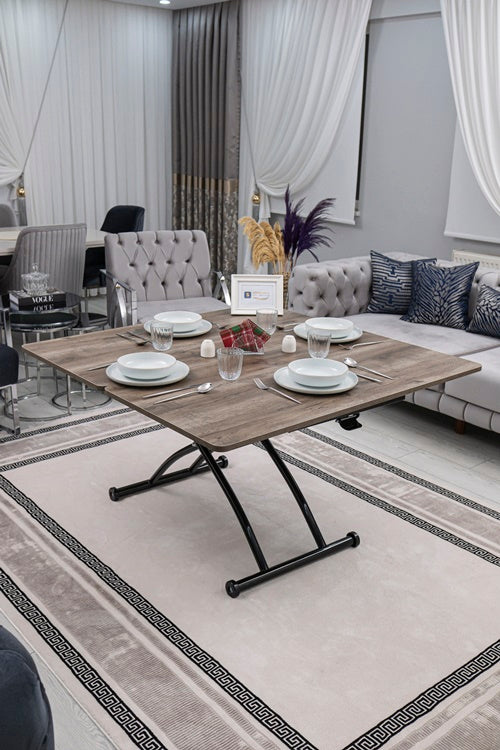 Juppo Series - Oval Corner MDF Top, Round Black Outward Curved Base