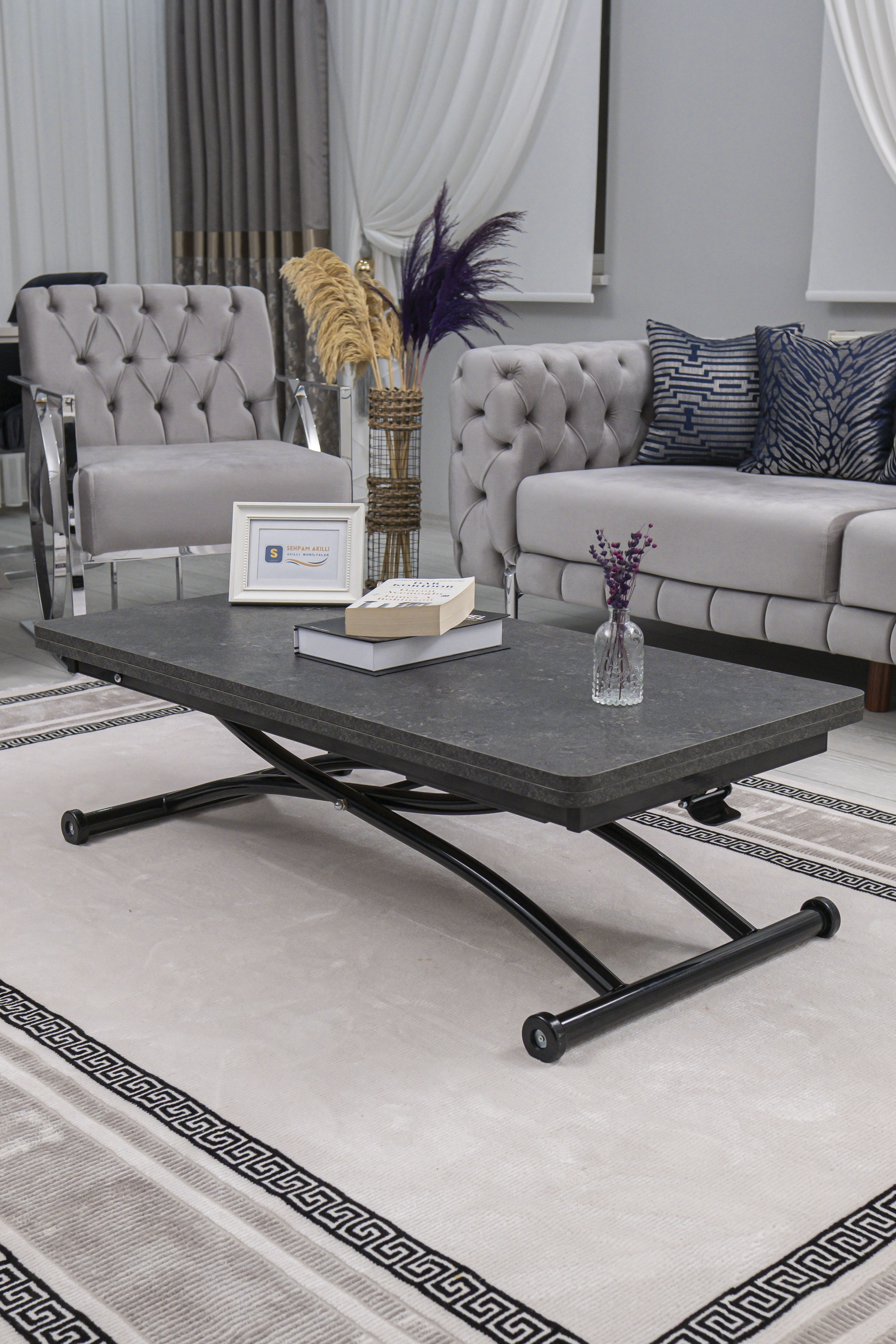 Juppo Series - Oval Corner MDF Top, Round Black Outward Curved Base