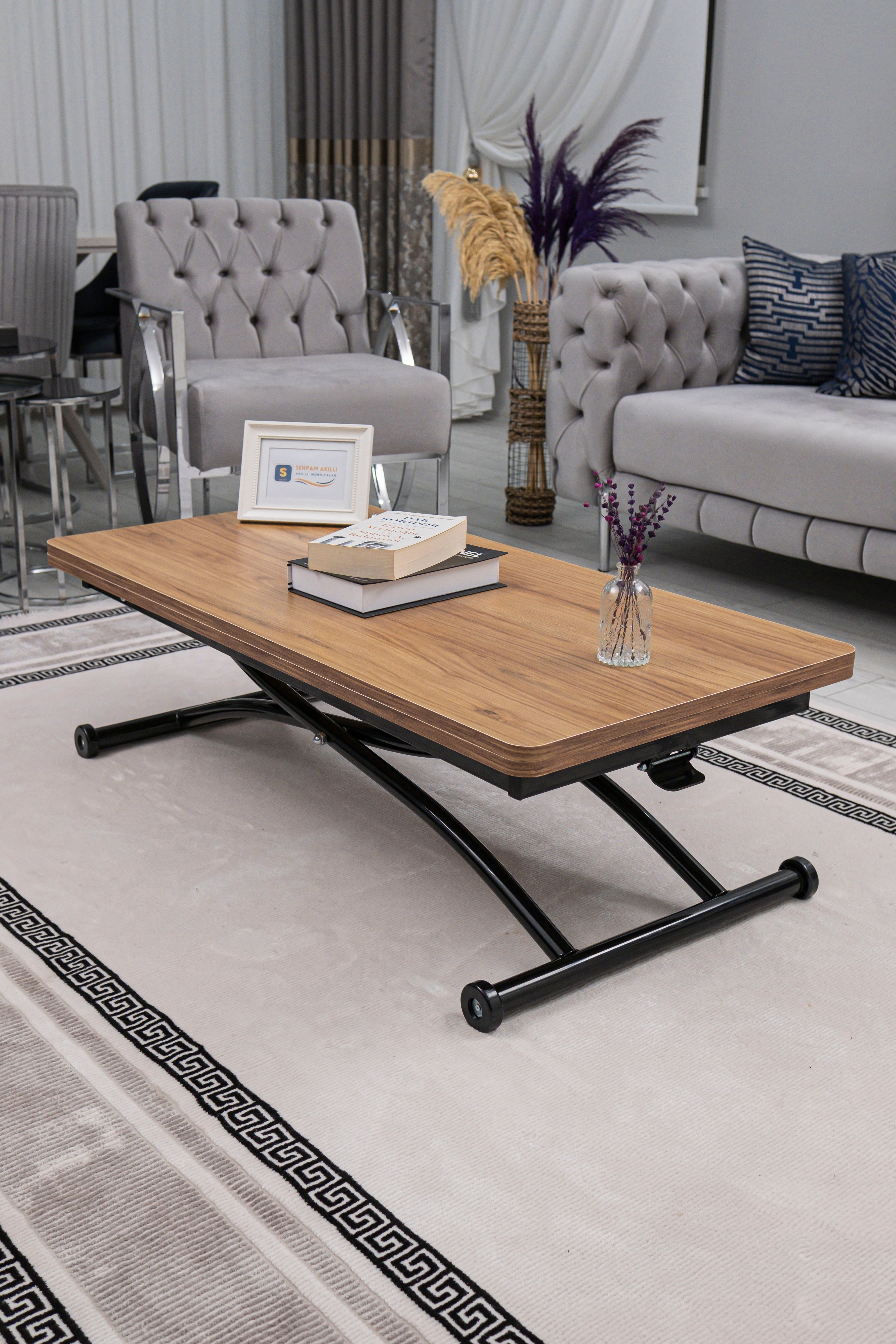 Juppo Series - Oval Corner MDF Top, Round Black Outward Curved Base