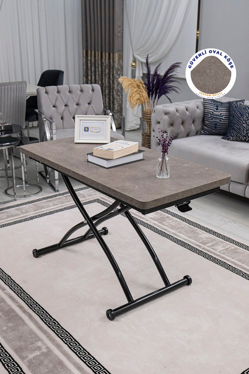 Juppo Series - Oval Corner MDF Top, Round Black Outward Curved Base