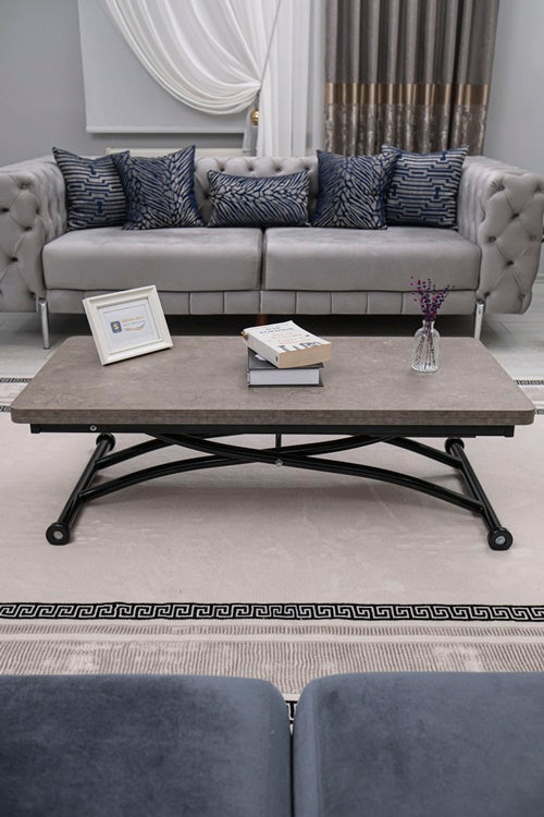 Juppo Series - Oval Corner MDF Top, Round Black Outward Curved Base