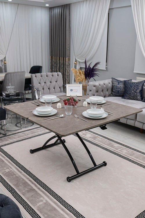 Juppo Series - Oval Corner MDF Top, Round Black Outward Curved Base