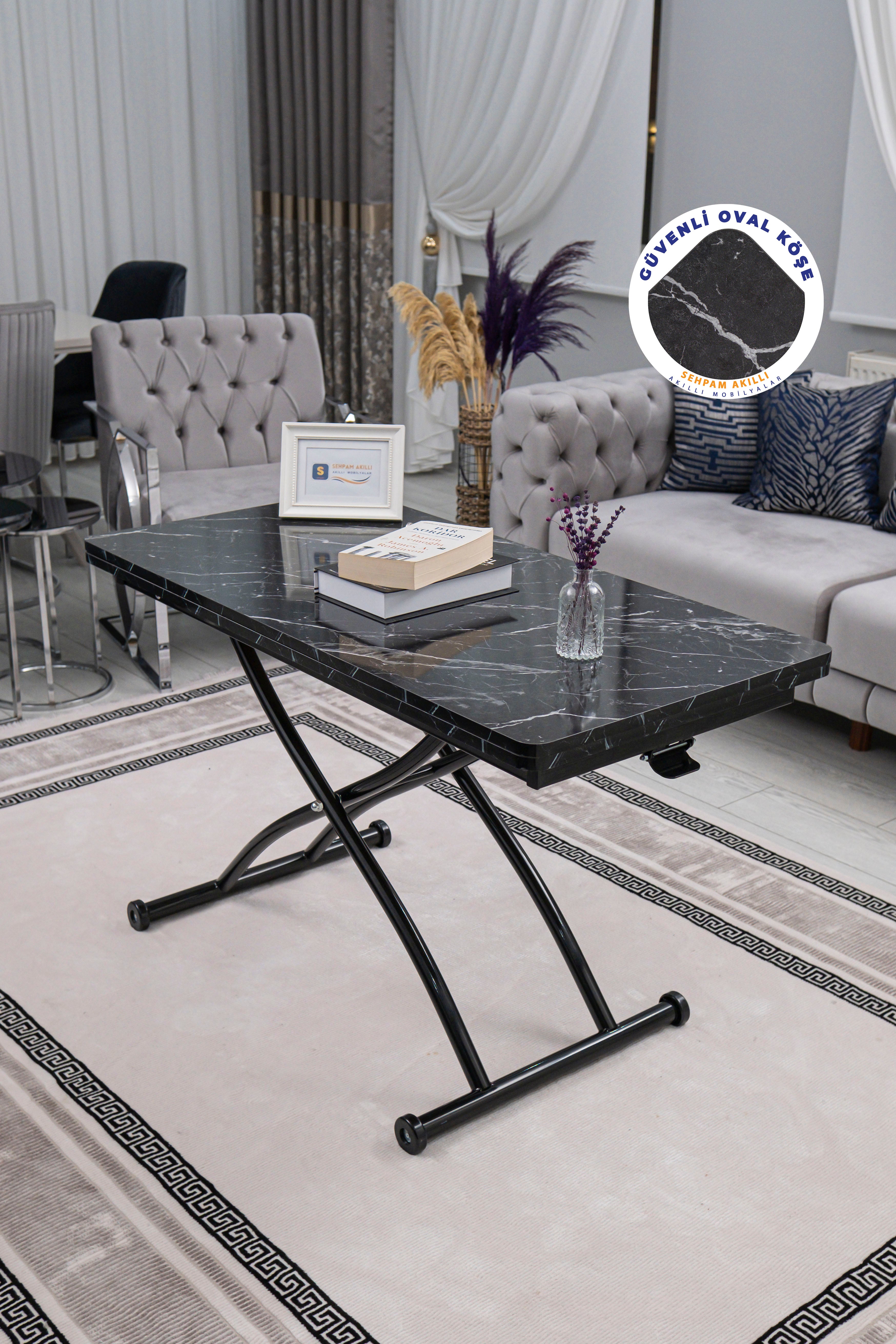 Juppo Series - Oval Corner MDF Top, Round Black Outward Curved Base