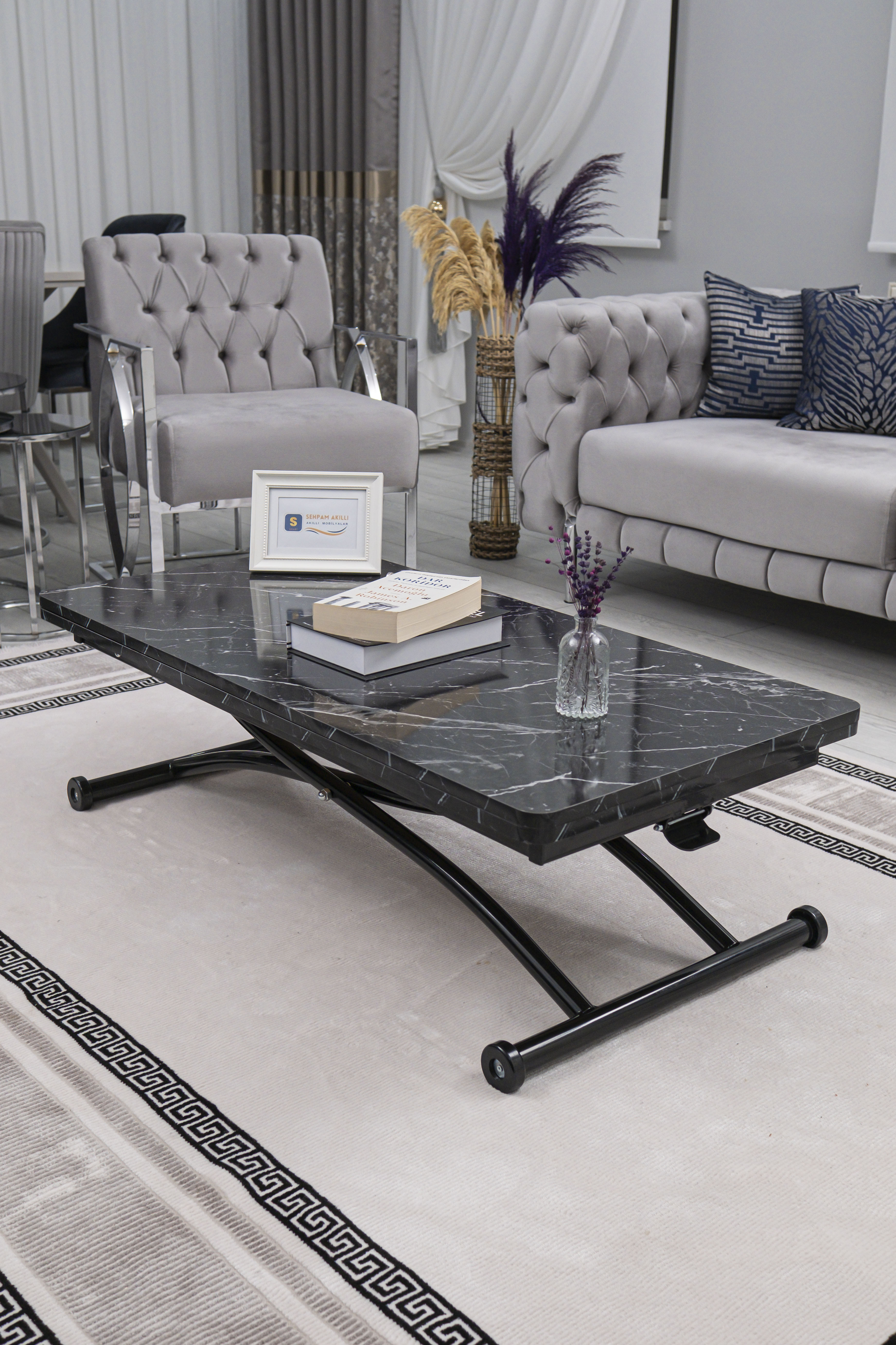 Juppo Series - Oval Corner MDF Top, Round Black Outward Curved Base