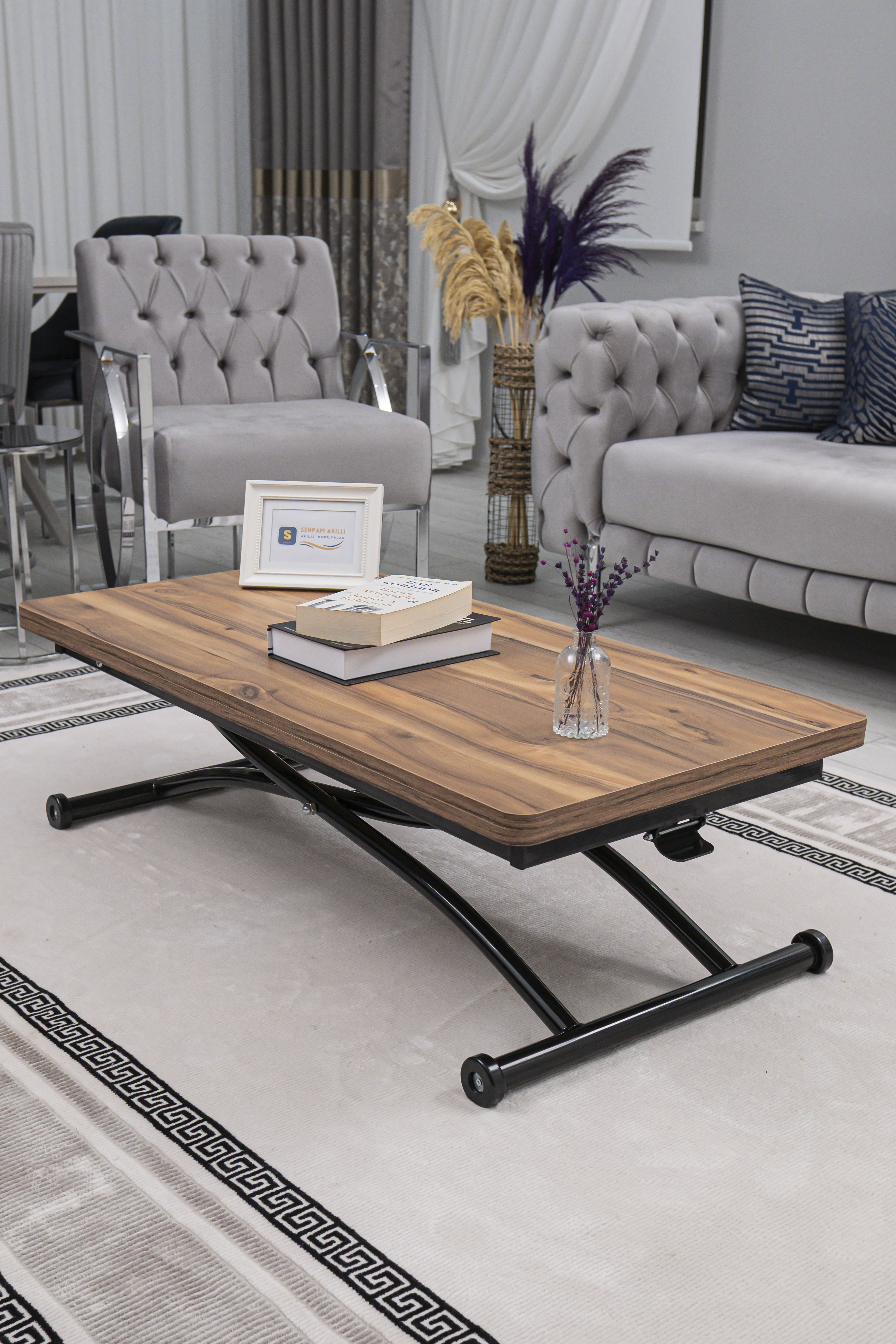 Juppo Series - Oval Corner MDF Top, Round Black Outward Curved Base