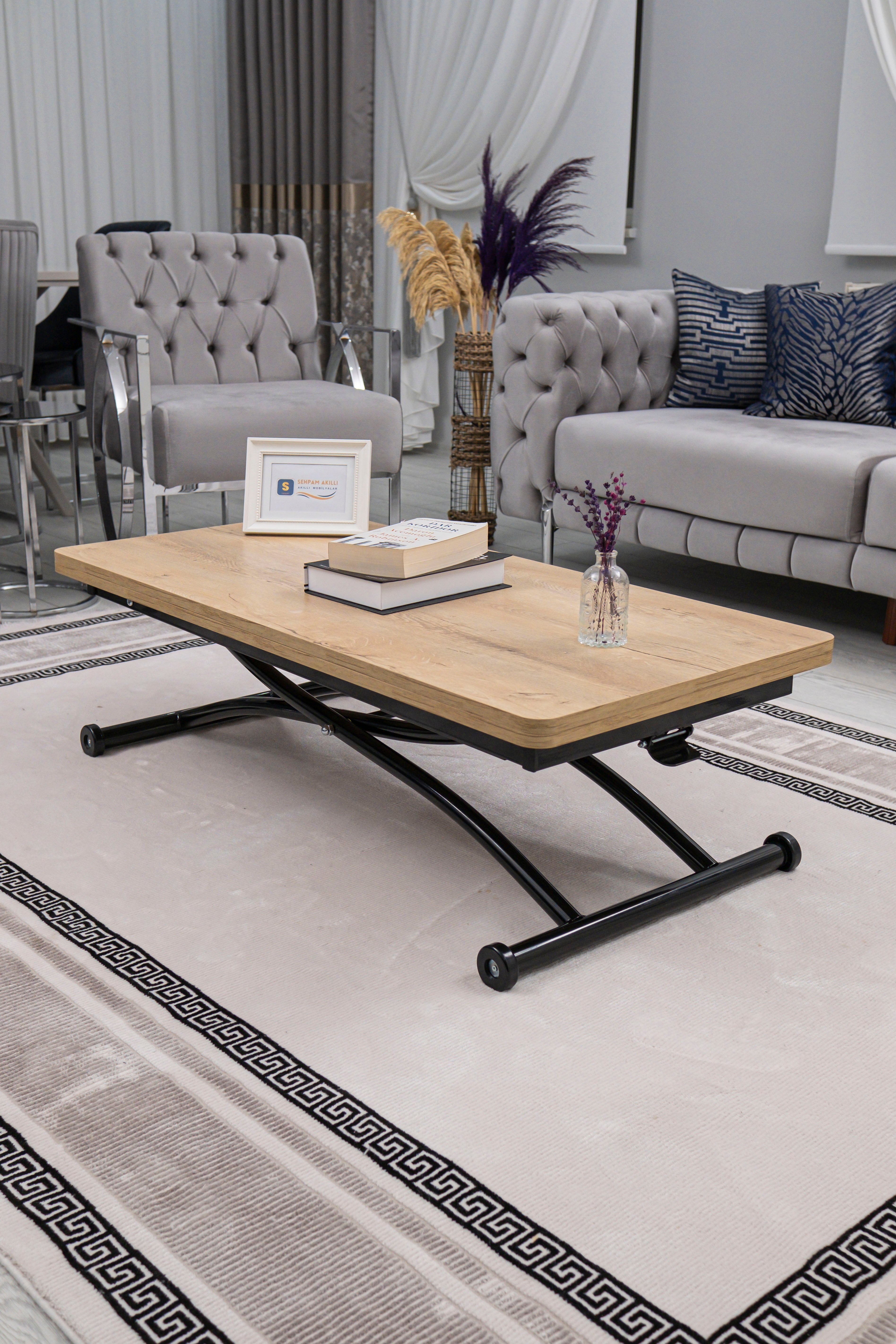 Juppo Series - Oval Corner MDF Top, Round Black Outward Curved Base