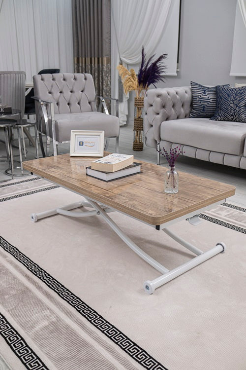 Juppo Series - Oval Corner MDF Top, Round White Inward Curved Base