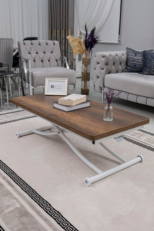 Juppo Series - Oval Corner MDF Top, Round White Inward Curved Base