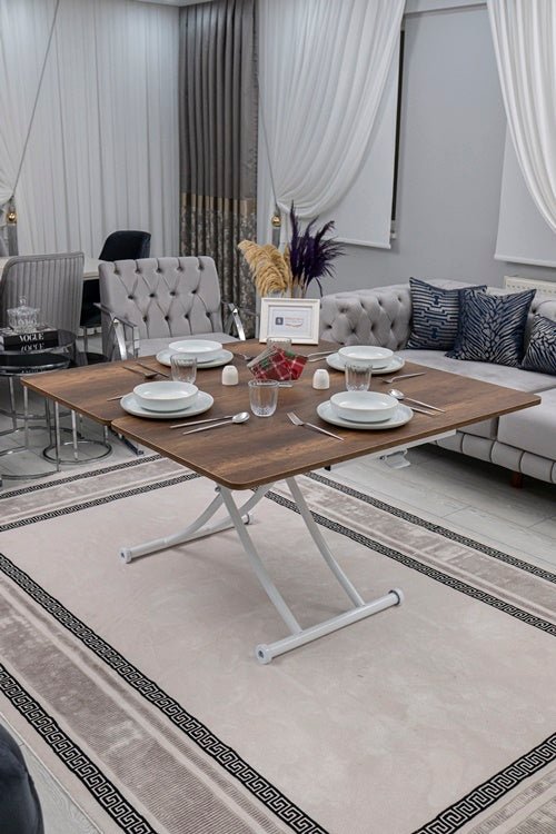 Juppo Series - Oval Corner MDF Top, Round White Inward Curved Base