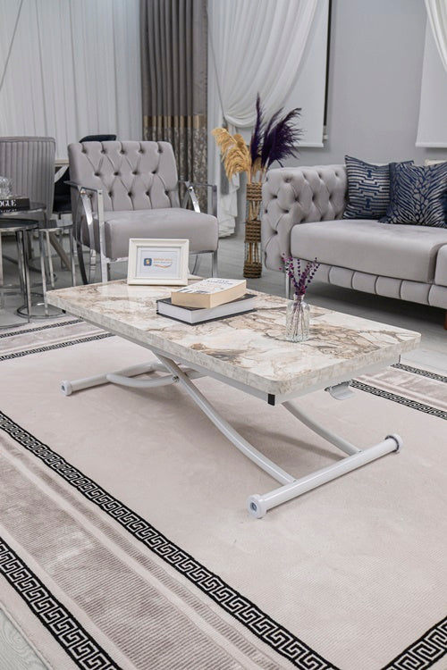 Juppo Series - Oval Corner MDF Top, Round White Inward Curved Base