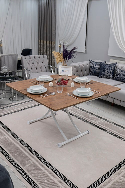 Juppo Series - Oval Corner MDF Top, Round White Inward Curved Base