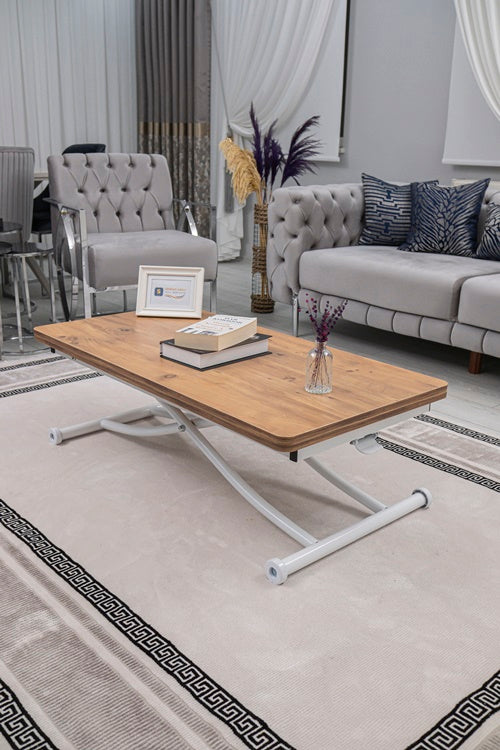 Juppo Series - Oval Corner MDF Top, Round White Inward Curved Base