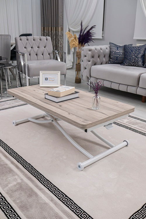 Juppo Series - Oval Corner MDF Top, Round White Inward Curved Base