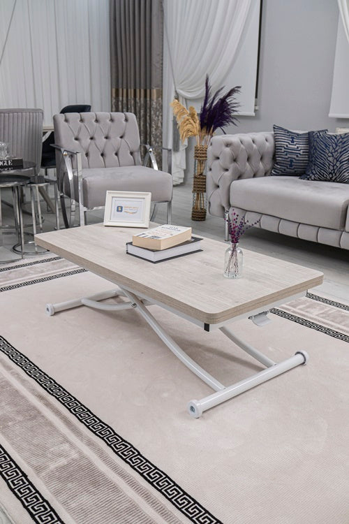 Juppo Series - Oval Corner MDF Top, Round White Inward Curved Base