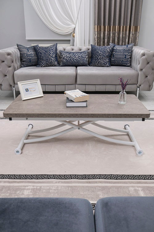 Juppo Series - Oval Corner MDF Top, Round White Inward Curved Base