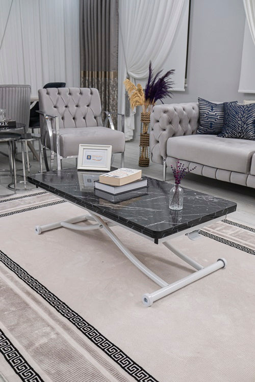 Juppo Series - Oval Corner MDF Top, Round White Inward Curved Base